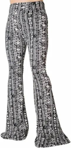Miniatura 81 de ShopMyTrend - Pantalones de yoga largos con piernas anchas y acampanadas estilo palazzo, con cintura alta, para mujer