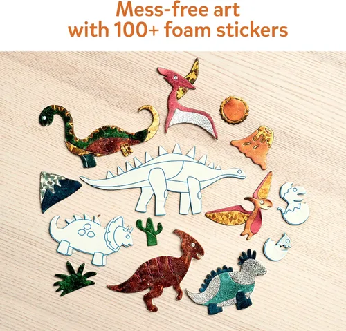 Miniatura 7 de Skillmatics Foil Fun - Dinosaurios, arte sin desorden para niños, kits de manualidades y suministros, actividad creativa de bricolaje, juguetes