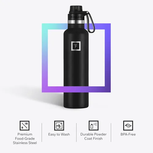 Miniatura 4 de IRON °FLASK Frasco de hidratación para acampar y senderismo con boquilla, botella de agua deportiva de acero inoxidable con aislamiento de boca