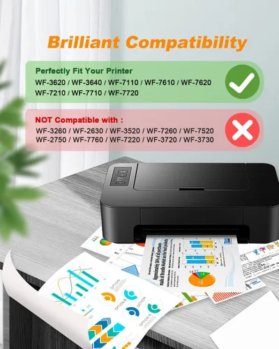 Miniatura 2 de MILEKO Cartucho de tinta remanufacturado de repuesto para cartuchos de tinta Epson 252XL para funcionar para impresora WF-3640 WF-7720 WF-3620