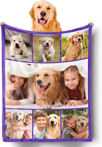 Miniatura 16 de Mantas personalizadas con fotos, manta personalizada de collage de fotos, suave, con mis propias fotos, regalos personalizados para Navidad, 2 Fotos