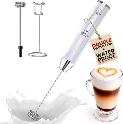 Miniatura 77 de Zulay Kitchen Espumador de leche de mano con pilas Duracell AA – Mezclador eléctrico ultrarrápido y creador de espuma, mezclador de bebidas fácil