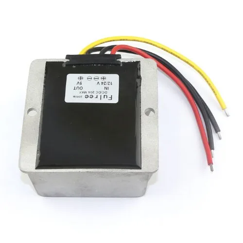 Miniatura 4 de DROK? Transformador reductor de voltaje CC-CC (12V/24V A 5 V 5A/25W) para autos , 1