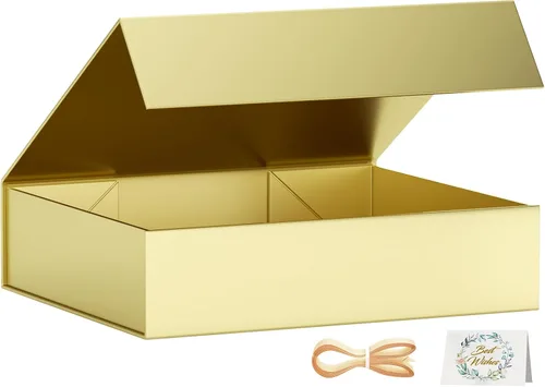 Miniatura 20 de PSHVYM Cajas de regalo con tapas, 11.5 x 7.8 x 3 pulgadas, caja de regalo negra para regalos, cierre magnético para camisetas, guantes, bufandas