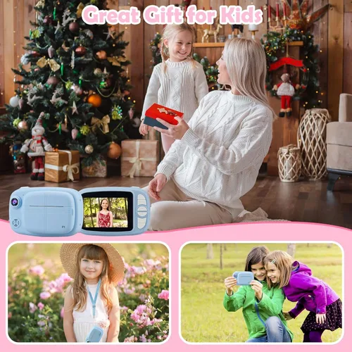 Miniatura 6 de Cámara instantánea para niños, mijiaowatch 12MP/1080P Cámara de impresión digital para niños con cámaras de 3.5 pulgadas para niños, tarjeta TF