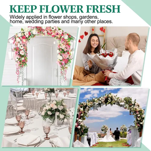 Miniatura 6 de Tessco for you 90 tubos de agua florales de 6 pulgadas, suministros de flores de plástico para flores frescas con tapa de goma para arreglos
