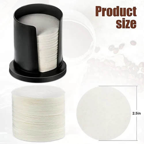 Miniatura 3 de Outus Paquete de 2 filtros de repuesto de papel de filtro de café de 700 unidades con soporte para filtro, filtros de papel desechables redondos