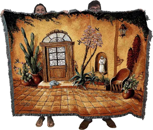 Pure Country Weavers Casa Bonita Manta – Tapiz de regalo escénico del suroeste tejido de algodón, fabricado en los Estados Unidos (72 x 54 pulgadas)