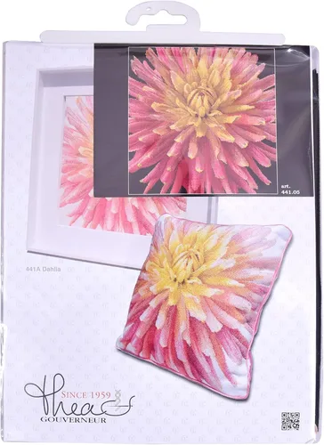 Miniatura 5 de Thea Gouverneur - Kit de punto de cruz con conteo - Dalia - Aida Black - 18 unidades - Kit de bordado para adultos - Hilos de bordado DMC y otros