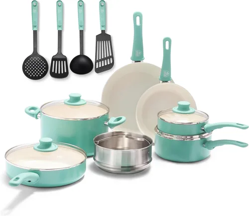 Miniatura 11 de GreenLife Soft Grip - Juego de 23 utensilios de cocina antiadherentes de cerámica saludable con utensilios de cocina, sin PFAS, apto para Negro