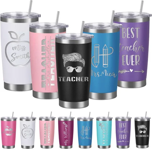 Miniatura 13 de Vasos personalizados con tapa de nombre y pajita, vaso de café aislado personalizado, regalo de Navidad y cumpleaños para hombres, acero inoxidable