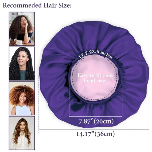 Miniatura 4 de ViviDreamore Gorro de satén de seda para dormir, gorro de seda para dormir, gorro de seda para mujer, gorro de pelo rizado natural para hombres