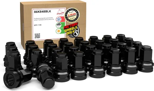 Miniatura 21 de Wheel Accessories Parts 24 tuercas de llanta estilo OEM M14x1.5 14x1.5 rosca OEM de 1.77 pulgadas de largo cromadas 7/8 pulgadas 0.866 in Cromo