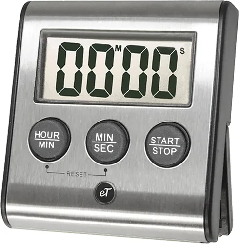 Miniatura 9 de Elegante temporizador digital de cocina – Modelo de acero inoxidable eT-23, parte trasera magnética súper fuerte, alarma fuerte, pantalla grande