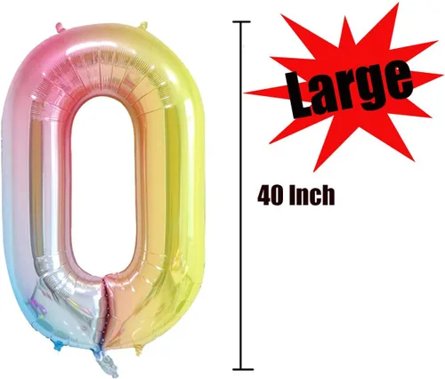 Miniatura 2 de Globos de números grandes del 0-9, color azul, 40 pulgadas, kit para decoraciones de fiesta de cumpleaños y baby showers para inflar con helio