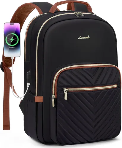 Miniatura 22 de LOVEVOOK - Mochila para laptop de 15.6 pulgadas para mujer, linda mochila de viaje con asa superior, mochila profesional para computadora, mochila