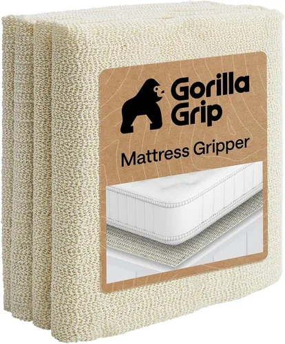 GORILLA GRIP Agarre antideslizante para colchón, evita que los colchones se deslicen y mantiene la cama en su lugar, las almohadillas sujetan camas,