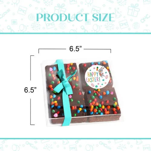 Miniatura 7 de Cesta de regalo de galletas de brownies de Pascua, regalo de comida de chocolate envuelta individualmente para hombres, mujeres y niños, paquete