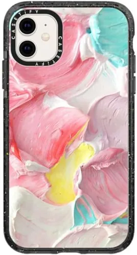Miniatura 160 de CASETiFY Impact - Funda para iPhone 11 - Flower Power Retro - Negro Transparente