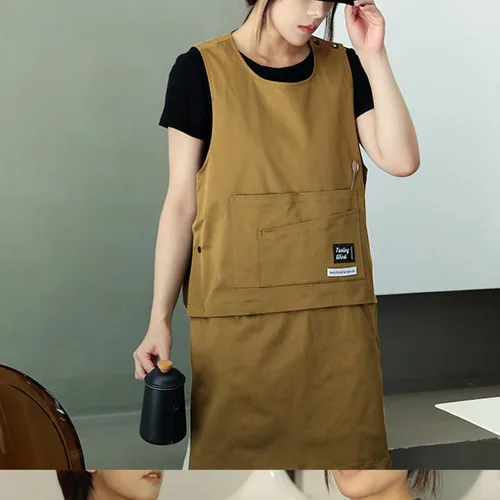 Miniatura 3 de Professional Utility Apron Polyester with Storage Pockets Apron Vest for Restaurant Staff Hairdressing Baristas Tool