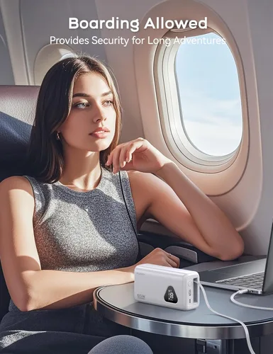 Miniatura 7 de RORRY Laptop Power Bank, 25000mAh 65W Portable Laptop Charger Battery Bank PD Fast Charger Built in Retractable Cables, for iPhone 17/16/15 Series