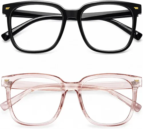 PANNER Gafas cuadradas de gran tamaño con bloqueo de luz azul para mujeres y hombres, antirreflejos, reducen la fatiga ocular, gafas de computadora