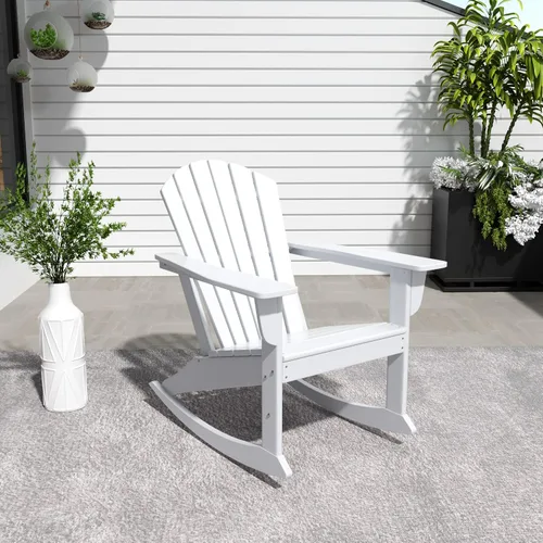 Miniatura 20 de WestinTrends Dylan - Silla mecedora Adirondack de plástico de polietileno para exteriores, color negro