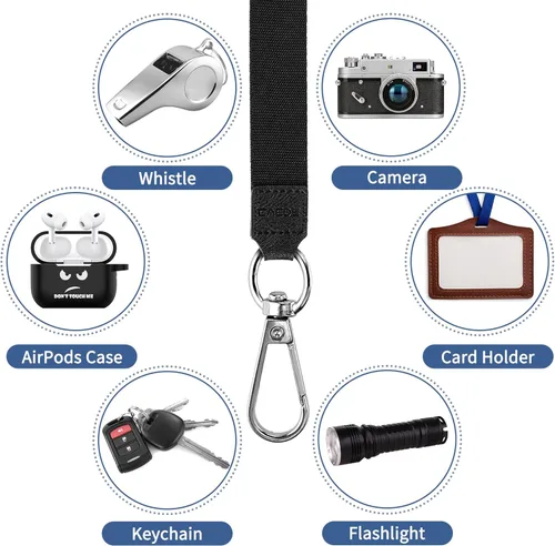 Miniatura 6 de CACOE Cordón para teléfono, 2 unidades, 1 correa ajustable para el cuello, 1 correa de muñeca, 2 almohadillas, cordón universal multifuncional