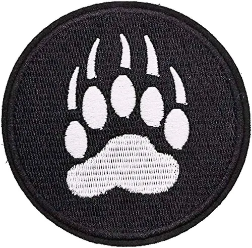 Parche de pata de oso negro de 3 pulgadas – Gancho de garra de oso bordado con lazo táctico para chaleco, sombrero, bolsos, chaquetas, ropa, mochila