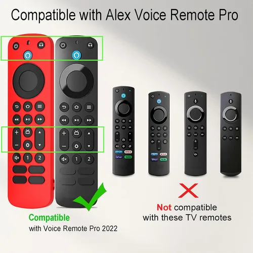 Miniatura 2 de LEFXMOPHY Funda azul compatible con Alexa Voice Remote Pro 2022, funda protectora de silicona que brilla en la oscuridad con correa