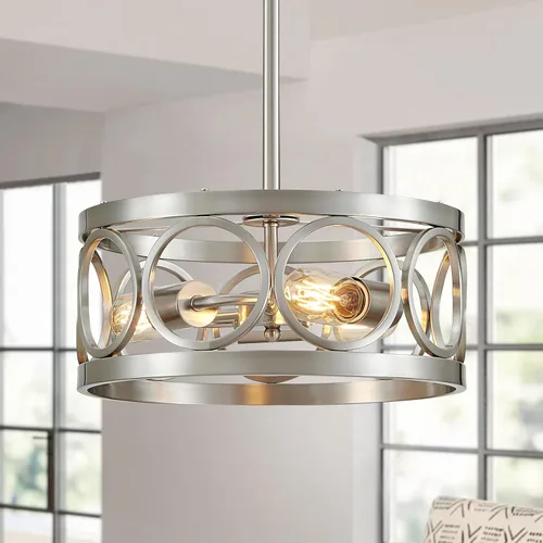 Miniatura 17 de XINGQI Candelabro moderno de 3 luces, lámpara colgante de 13", altura ajustable, accesorios de iluminación para comedor, dormitorio, sala de estar