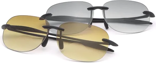 YIMI 2 pares de lentes de lectura bifocales sin montura con protección UV, lentes de sol clásicos para hombres y mujeres, lentes de sombra retro