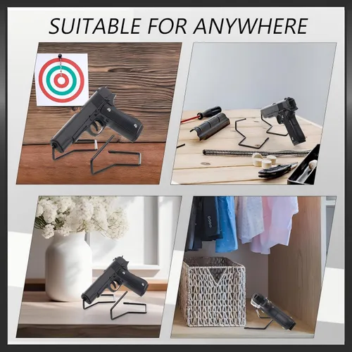 Miniatura 6 de Yaocom 10 piezas de soporte de exhibición de pistola para pistolas de interior para pistolas para pistolas para cajas fuertes, armarios y veteranos