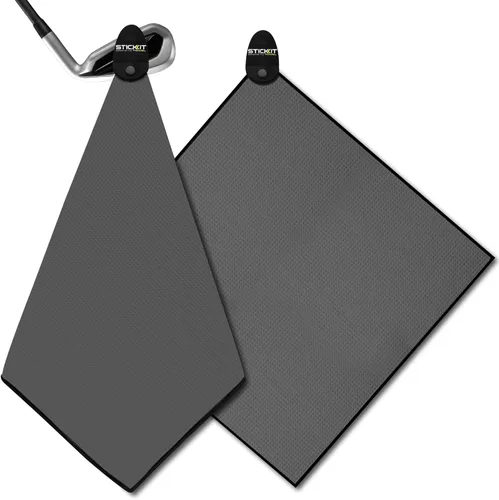 Miniatura 22 de STICKIT Toalla de golf magnética – Ultra absorbente con tejido de gofre de microfibra – Toalla de golf con imán para bolsas, palos y carritos