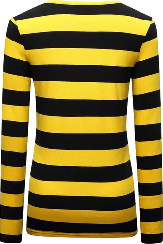 Miniatura 4 de OThread & Co. Camiseta de manga larga a rayas con cuello redondo para mujer
