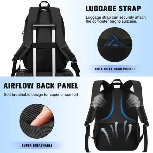 Miniatura 5 de Mochila para computadora portátil para hombres y mujeres, bolsa de computadora para la escuela universitaria, bolsa de computadora de regalo