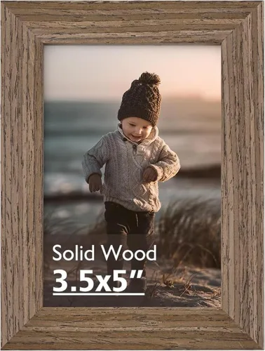 Miniatura 72 de KINLINK 3.5x5 Picture Frame, Ash Black Solid Wood Frame with Plexiglass for Table Top and Wall Mounting, Photo Frame for Horizontal or Vertical