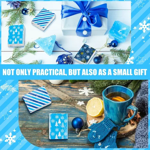 Miniatura 6 de Kisston Paquete de 120 pañuelos de bolsillo de Navidad a granel, 3 capas, pañuelos faciales individuales, paquetes de pañuelos de tamaño de viaje