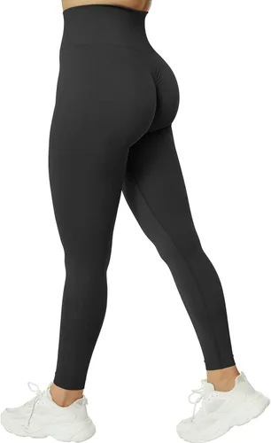 RUUHEE Leggings de entrenamiento de contorno sin costuras para mujer, cintura alta, pantalones de yoga para gimnasio