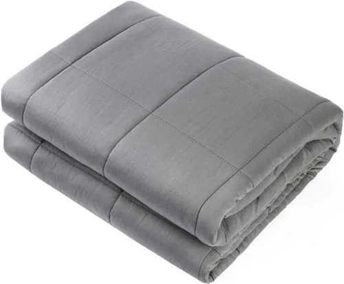 Waowoo - Manta con peso (4 libras, 36 x 48 pulgadas) para un sueño reparador, material premium con cuentas de vidrio (gris oscuro)
