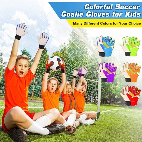 Miniatura 2 de Jalunth Guantes de Portero de Fútbol para Niños y Jóvenes, Guantes de Guardameta Jugador de Campo para Niños y Niñas, Palma de Látex Antideslizante