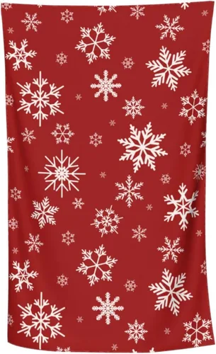 Miniatura 9 de Toalla de baño de Navidad con copos de nieve rojos, toallas de playa suaves y absorbentes, paños de lavado de secado rápido, toallería de calidad