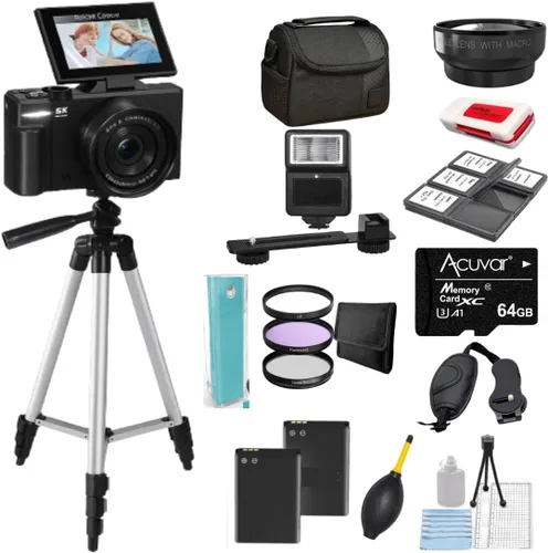 Miniatura 15 de Cámara digital 4K/5K - Cámara de vlogging UHD de 75MP para fotografía y video, WiFi, enfoque automático, pantalla abatible de 3 pulgadas, zoom 18X