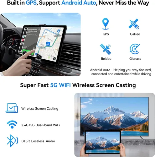 Miniatura 6 de Tablet Android 15 2 en 1 de 10 pulgadas con teclado, mouse y funda, 4G LTE celular, 12 GB de RAM + 64 GB de ROM (2 TB expandible), MediaTek Paquete