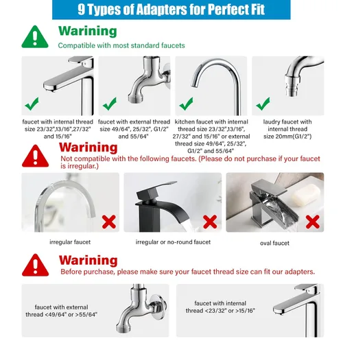Miniatura 5 de Filtro de agua para grifo de fregadero, purificador de agua de montaje en grifo de 380 galones para fregadero de cocina, filtros de fibra de carbono