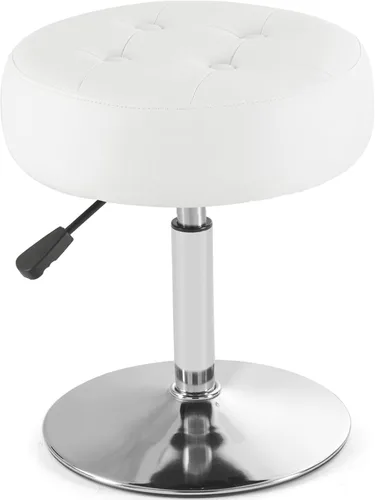 Miniatura 13 de Gitrah Silla de Tocador Negra para Cuarto de Maquillaje Taburete de Tocador para Cuarto de Maquillaje Redondo Acolchado de Cuero PU Silla
