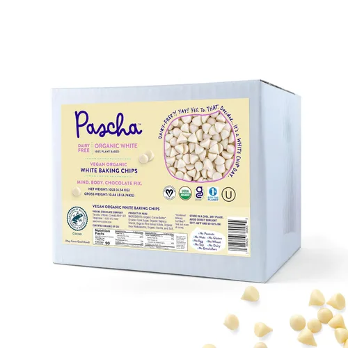 Miniatura 15 de Pascha Chips de Chocolate Semidulce Orgánico a Granel para Hornear 55% Cacao, Sin Alérgenos, Sin OGM, Vegano y de Comercio Justo, 10 Libras