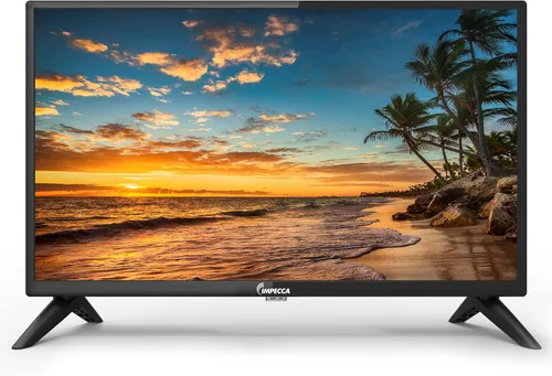 Impecca 24 pulgadas TV HD 720p LED HDMI USB VGA monitor de pantalla pequeña para el hogar, cocina, caravana u oficina, altavoces estéreo, montaje en