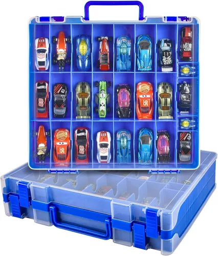 Miniatura 13 de Estuche organizador de almacenamiento de juguetes compatible con autos Hot Wheels/para autos Matchbox. Contenedor de exhibición y transporte