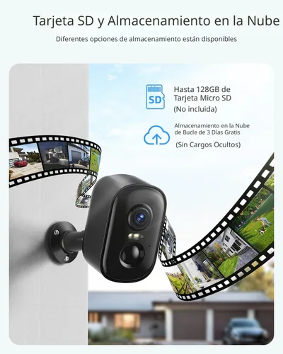 Miniatura 7 de Cámaras de seguridad 2K inalámbricas para exteriores, paquete de 2 cámaras alimentadas por batería WiFi para seguridad en el hogar con detección